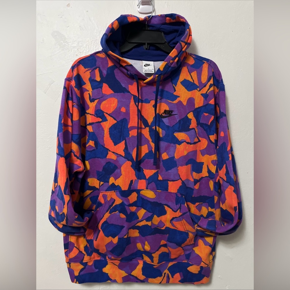 Nike Club medium Hoodie marbled Purple/Royal French Terry Pullover sweater